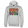 Men's Hoodie Kiss - Logo, Faces & Icons - GREY - ROCK OFF