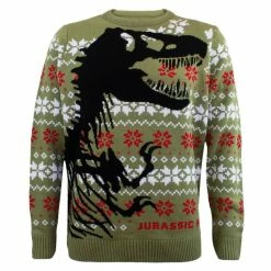 Unisex Sweater Jurassic Park - Christmas Jumper Dino Skeleton