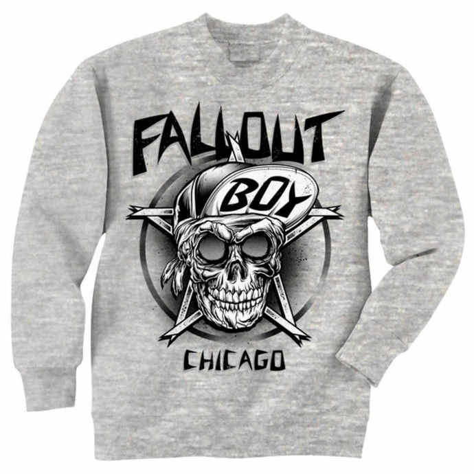 Men's Sweatshirt Fall Out Boy - Skull - Grey - LIVE NATION