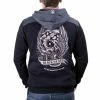 Men's Hoodie BLACK HEART - WINGS SKULL - BLACK