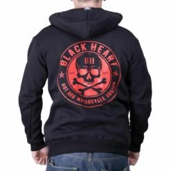 Men's Hoodie BLACK HEART - RED SKULL - BLACK