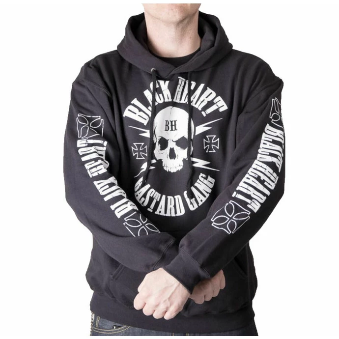Men's Hoodie BLACK HEART - BASTARD SKULL BASIC - BLACK