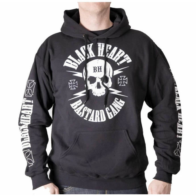 Men's Hoodie BLACK HEART - BASTARD SKULL BASIC - BLACK - Image 3