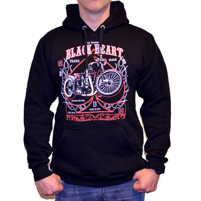 Hoodie Men's - FLAME CHOPPER - BLACK HEART