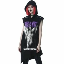 Hoodie Without Sleeves Unisex (vest) KILLSTAR - Future Cut Up - Black