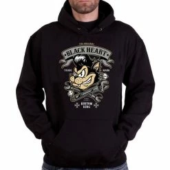 Hoodie Men's - KUSTOM KING - BLACK HEART
