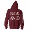 Men's Hoodie Led Zeppelin - Symbols Maroon