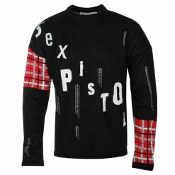 Men's Sweater Sex Pistols - Distressed Tartan Logo- ROCK OFF