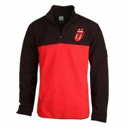 Men's Hoodie THE ROLLING STONES - ZIG ZAG TONGUE - BLACK / RED - AMPLIFIED