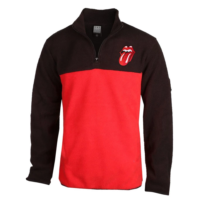 Men's Hoodie THE ROLLING STONES - ZIG ZAG TONGUE - BLACK / RED - AMPLIFIED