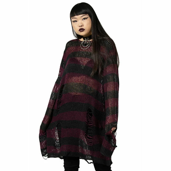 Sweater Unisex KILLSTAR- Cassius Knit - Black/Currant