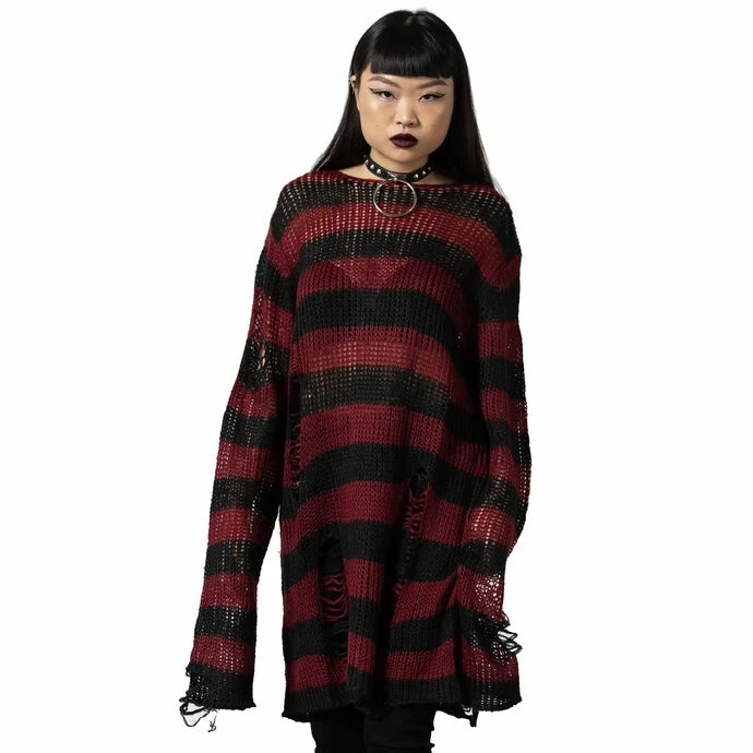 Sweater Unisex KILLSTAR - Dahlia Knit - Black/Wine