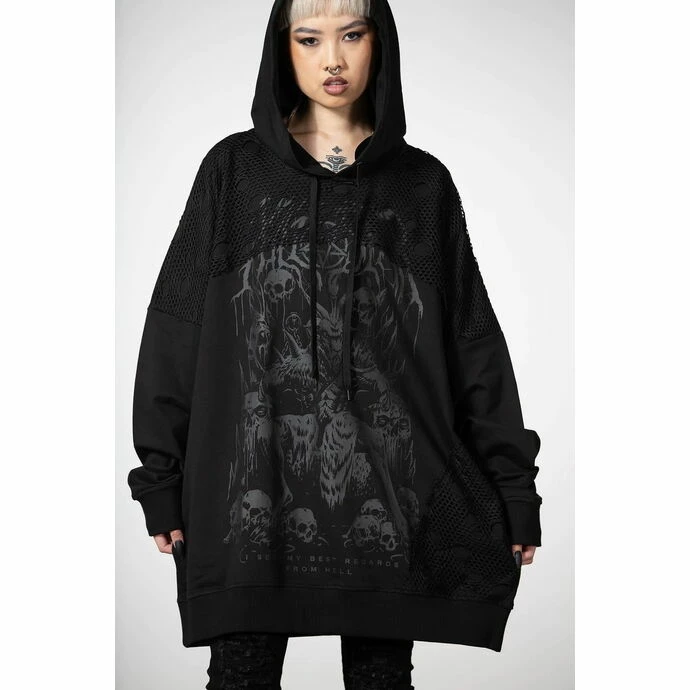 Hoodie Unisex KILLSTAR - The Verge Fishnet - Black - Image 3