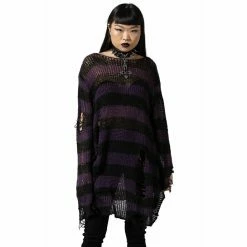 Sweater Unisex KILLSTAR - Graph Knit - Black/Eggplant