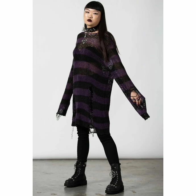 Sweater Unisex KILLSTAR - Graph Knit - Black/Eggplant - Image 3