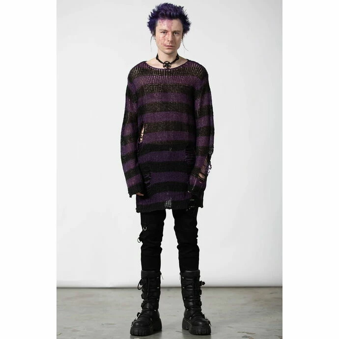 Sweater Unisex KILLSTAR - Graph Knit - Black/Eggplant - Image 4